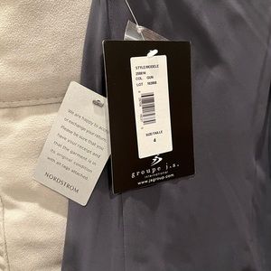 JSBoutique brand new dress with tags! Gunmetal grey, size 4 and DAZZLING!